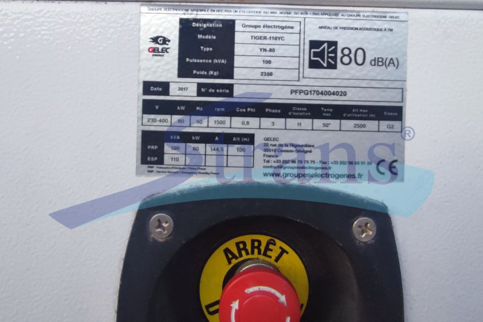 Diesel Generator Gelec Tiger-110Yc White 2017 Year 100/110Kva 80